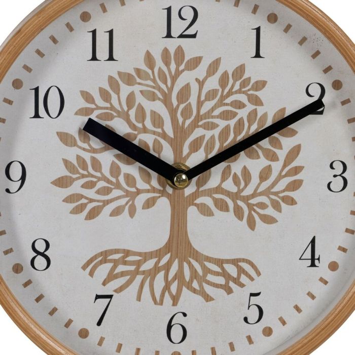 Reloj de Pared Árbol Blanco Natural Madera Cristal 22 x 22 x 4,5 cm 2
