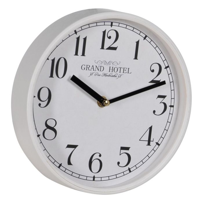 Reloj de Pared Blanco Madera Cristal 22 x 22 x 4,5 cm 6