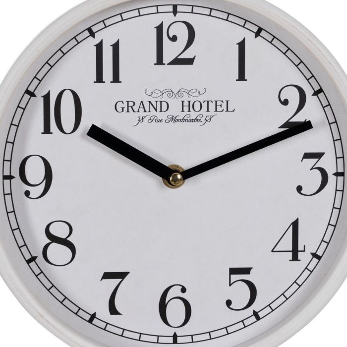 Reloj de Pared Blanco Madera Cristal 22 x 22 x 4,5 cm 5