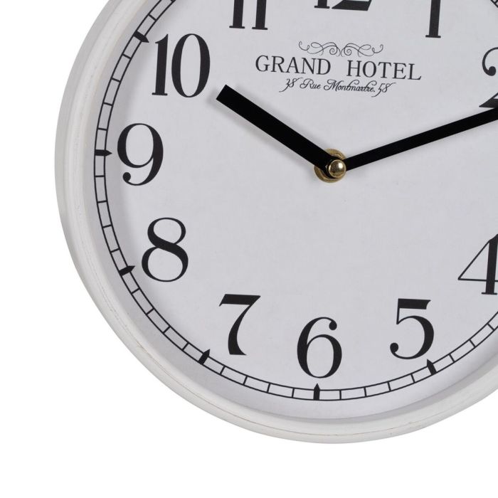 Reloj de Pared Blanco Madera Cristal 22 x 22 x 4,5 cm 3