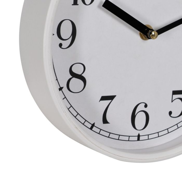 Reloj de Pared Blanco Madera Cristal 22 x 22 x 4,5 cm 2