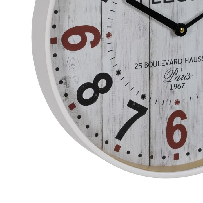 Reloj de Pared Blanco Madera Cristal 40 x 40 x 4,5 cm 3
