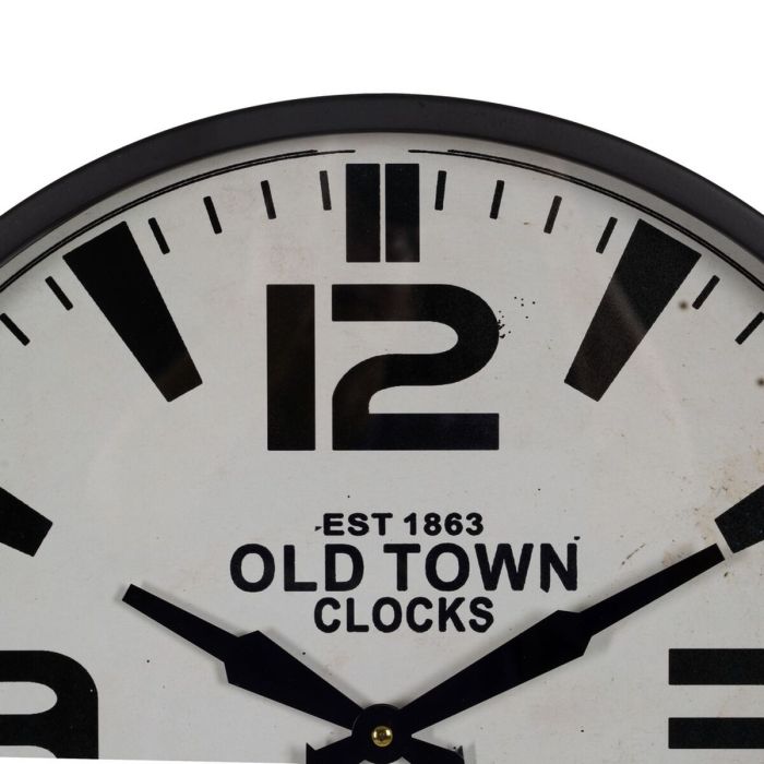 Reloj de Pared Blanco Negro Hierro 46 x 46 x 6 cm 5