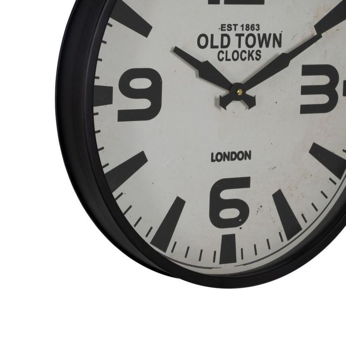 Reloj de Pared Blanco Negro Hierro 46 x 46 x 6 cm 3
