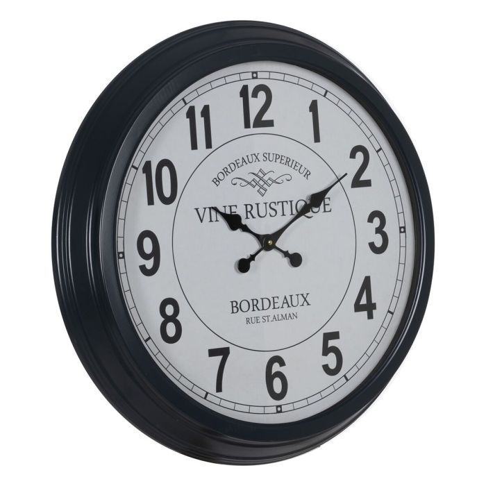 Reloj de Pared Blanco Negro Hierro 70 x 70 x 6,5 cm 7