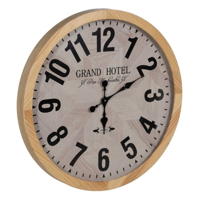 Reloj de Pared Blanco Natural Madera Cristal 76 x 76 x 6 cm 7