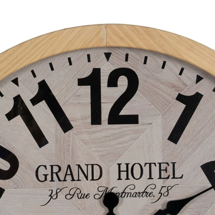 Reloj de Pared Blanco Natural Madera Cristal 76 x 76 x 6 cm 5