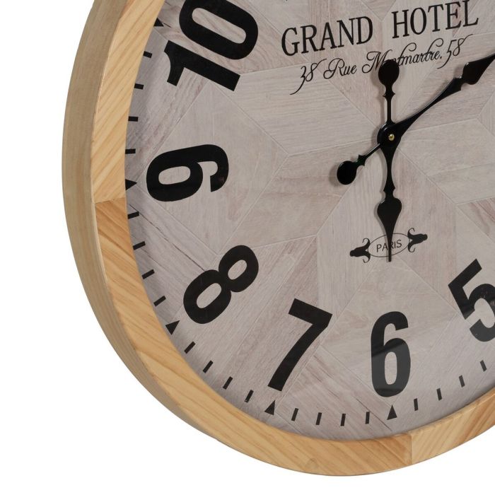 Reloj de Pared Blanco Natural Madera Cristal 76 x 76 x 6 cm 3