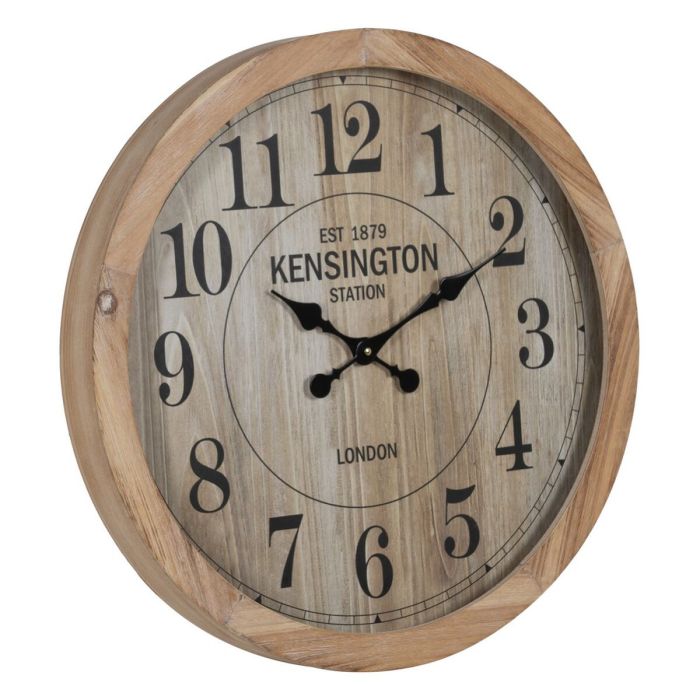 Reloj de Pared Natural Madera Cristal 60 x 60 x 6,5 cm 7