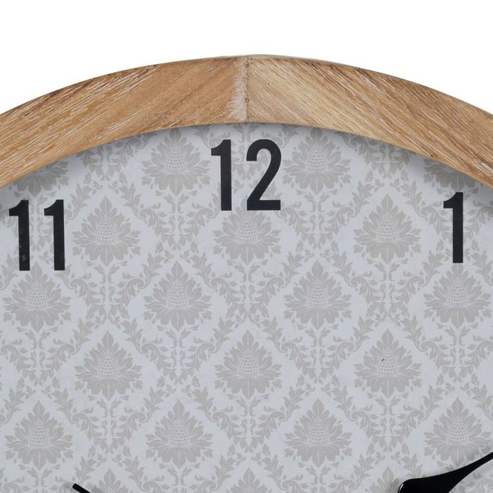 Reloj de Pared Blanco Natural Madera Cristal 60 x 60 x 6,5 cm 5