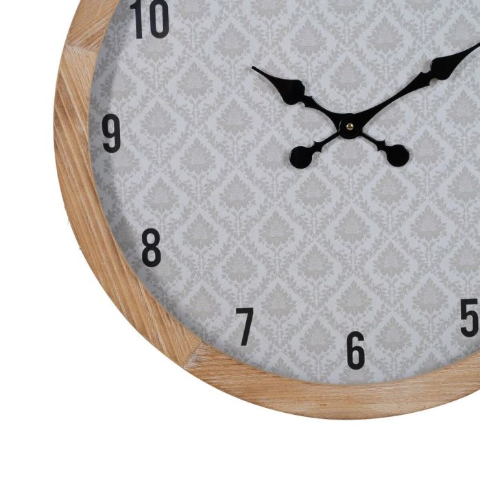 Reloj de Pared Blanco Natural Madera Cristal 60 x 60 x 6,5 cm 4