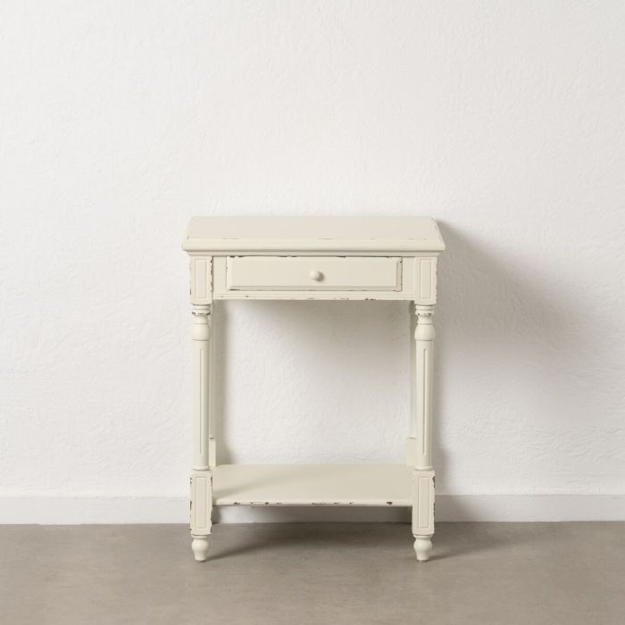 Mesita de Noche Blanco Madera de abeto DMF 60 x 49 x 75 cm 3