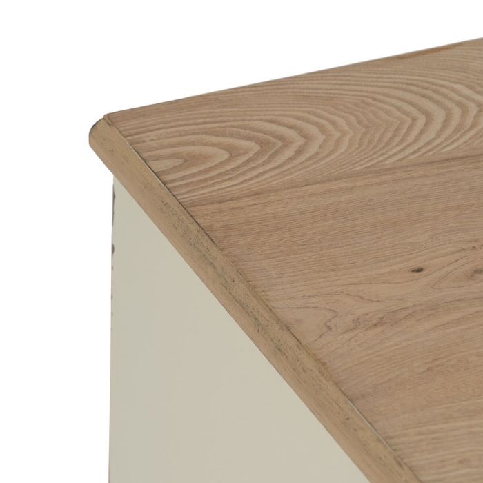 Mesita de Noche Crema Natural Madera de abeto Madera MDF 50 x 40 x 60 cm 6