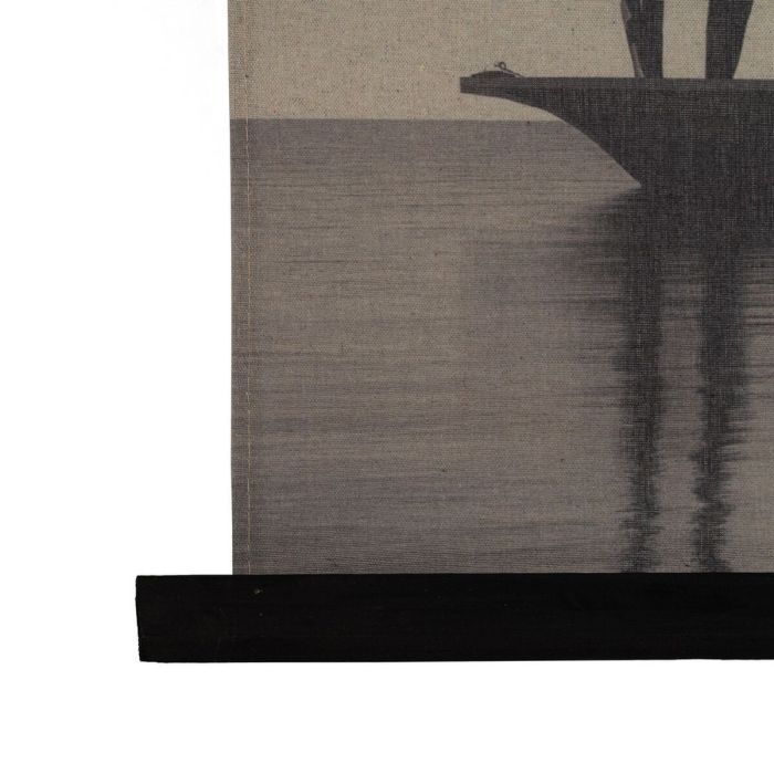 Decoración de Pared Tapiz Negro Taupé Cáñamo Madera de abeto Tejido 124 x 1,7 x 86 cm 3