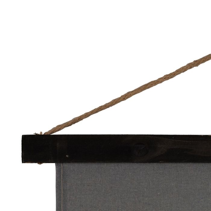 Decoración de Pared Tapiz Negro Taupé Cáñamo Madera de abeto Tejido 124 x 1,7 x 86 cm 2