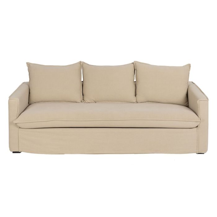 Sofá de 3 Plazas Beige 220 x 95 x 90 cm 7