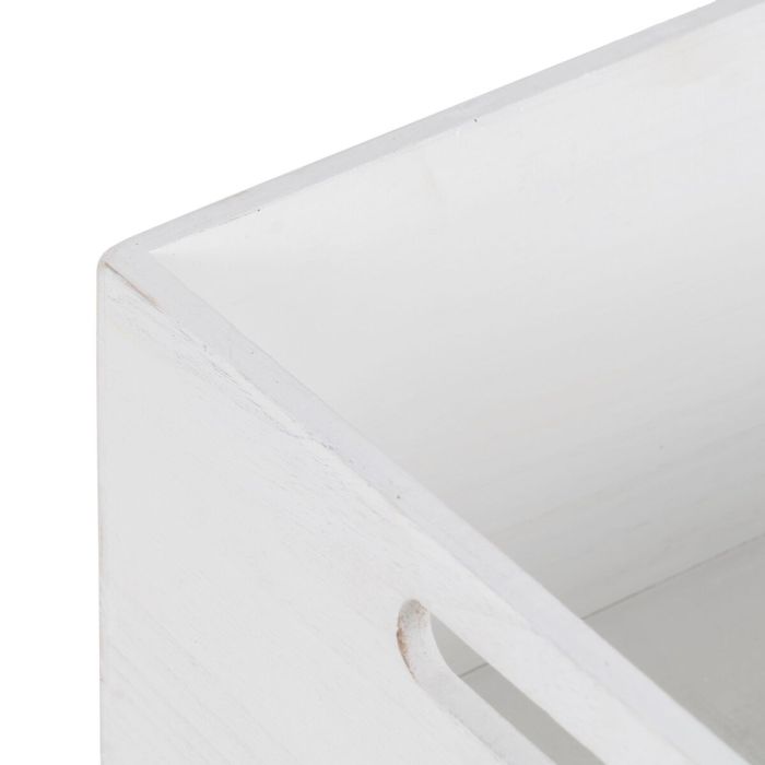 Juego de Cajas Decorativas Blanco Natural Madera de Paulonia 44 x 31 x 18 cm (3 Piezas) 3
