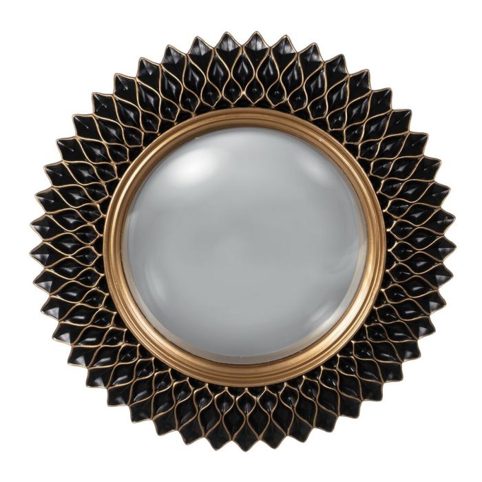 Espejo de pared Negro Dorado Resina Poliresina 32 x 2,3 x 32 cm