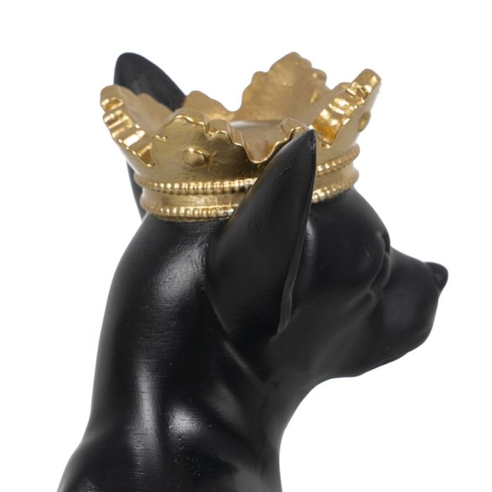 Figura Decorativa Negro Dorado Perro 17 x 11,7 x 25,5 cm 3