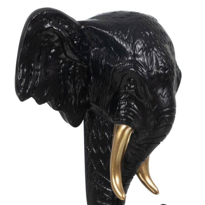 Figura Decorativa Negro Dorado Elefante 20,5 x 14,3 x 35,5 cm 5