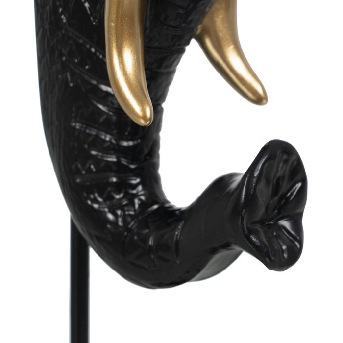 Figura Decorativa Negro Dorado Elefante 20,5 x 14,3 x 35,5 cm 4