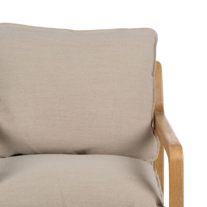 Sillón Beige Natural Madera de caucho Esponja Madera de fresno Foam 65 x 69 x 83 cm 6