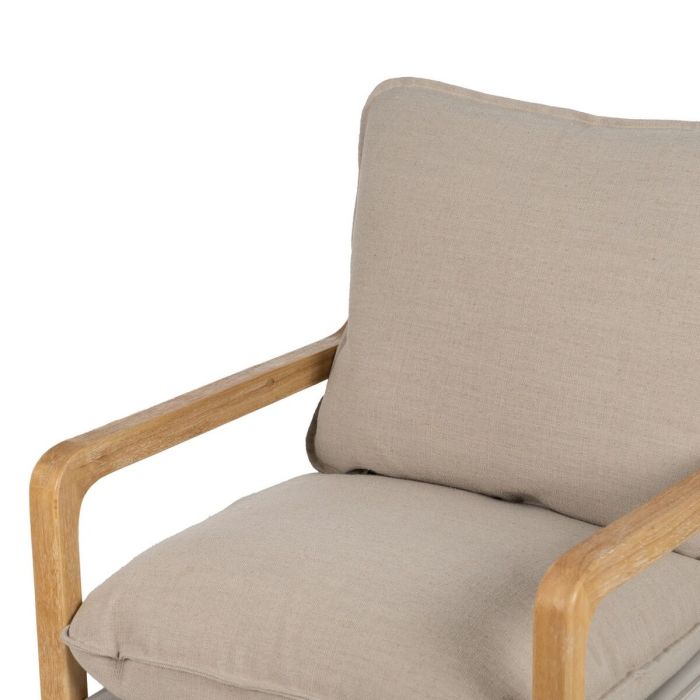 Sillón Beige Natural Madera de caucho Esponja Madera de fresno Foam 65 x 69 x 83 cm 5