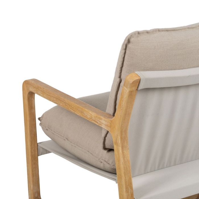 Sillón Beige Natural Madera de caucho Esponja Madera de fresno Foam 65 x 69 x 83 cm 2