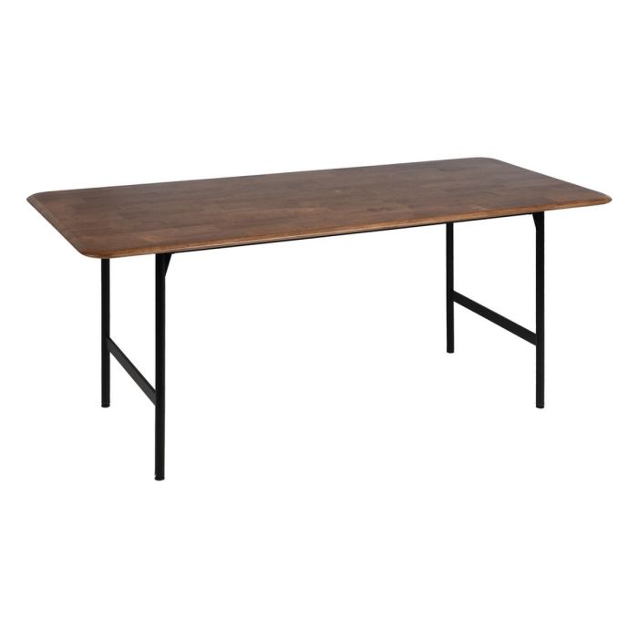 Mesa de Comedor LAGOM Negro Natural Hierro Madera de caucho 180 x 80 x 76 cm