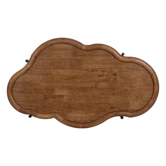 Mesa de Centro Negro Natural Cristal Hierro Madera de caucho 89 x 50 x 40 cm (2 Unidades) 1