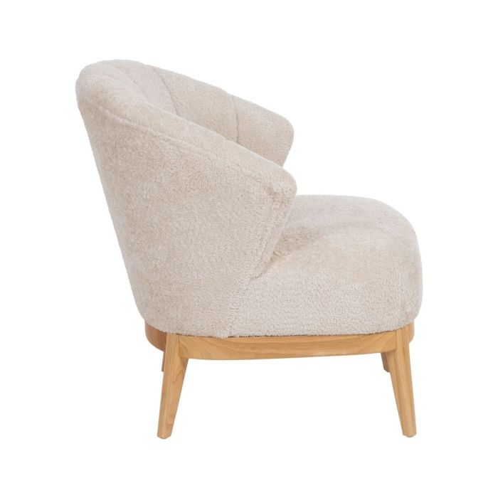 Sillón Crema Natural Madera de caucho Foam Tejido 71 x 75 x 76 cm 9