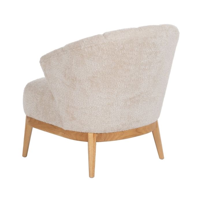 Sillón Crema Natural Madera de caucho Foam Tejido 71 x 75 x 76 cm 8