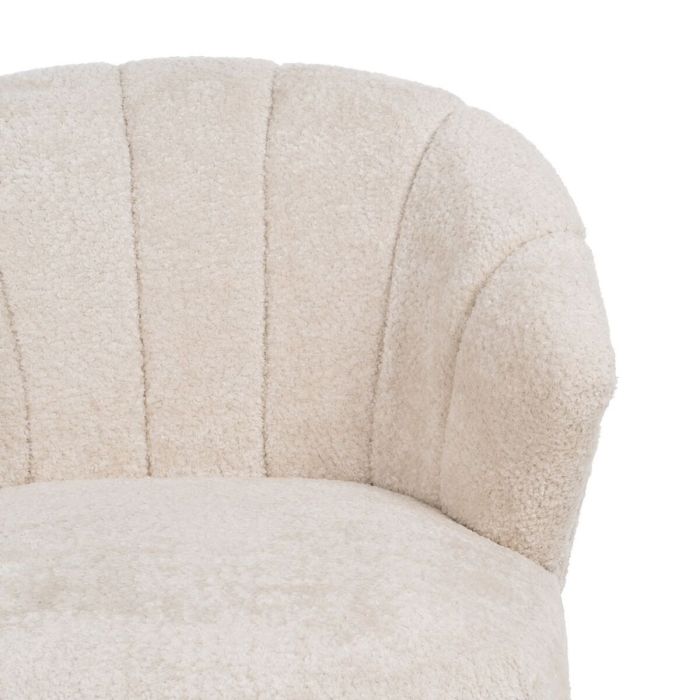 Sillón Crema Natural Madera de caucho Foam Tejido 71 x 75 x 76 cm 6