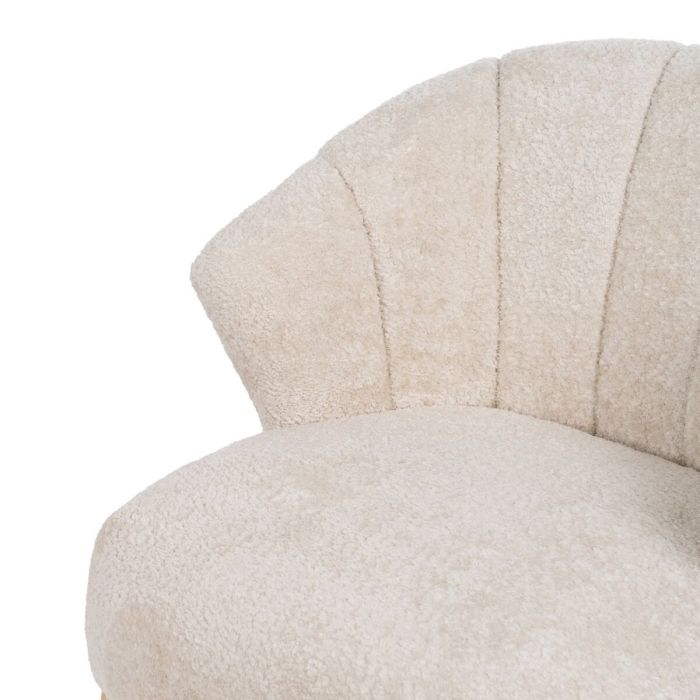 Sillón Crema Natural Madera de caucho Foam Tejido 71 x 75 x 76 cm 5