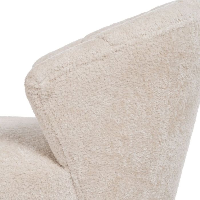 Sillón Crema Natural Madera de caucho Foam Tejido 71 x 75 x 76 cm 4