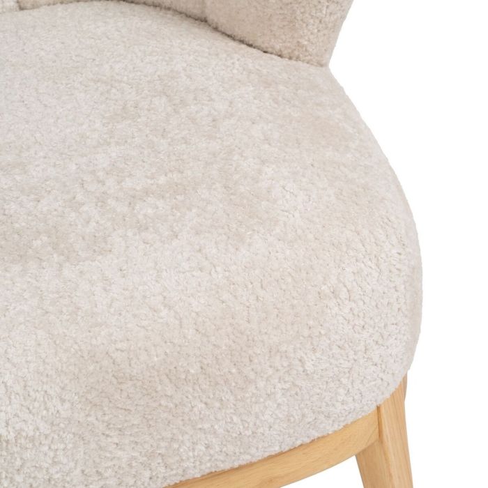 Sillón Crema Natural Madera de caucho Foam Tejido 71 x 75 x 76 cm 2