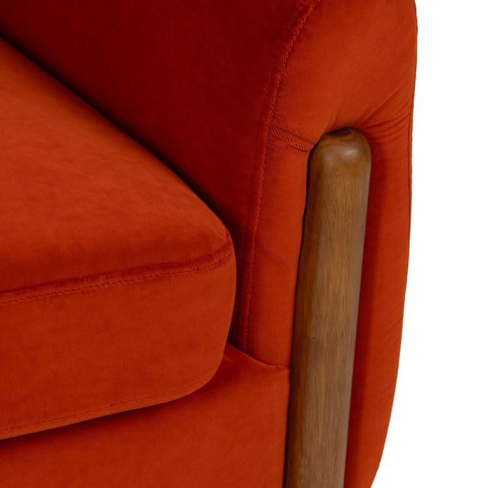 Sillón Rojo Natural Madera de caucho Foam Tejido 82 x 77 x 74 cm 3