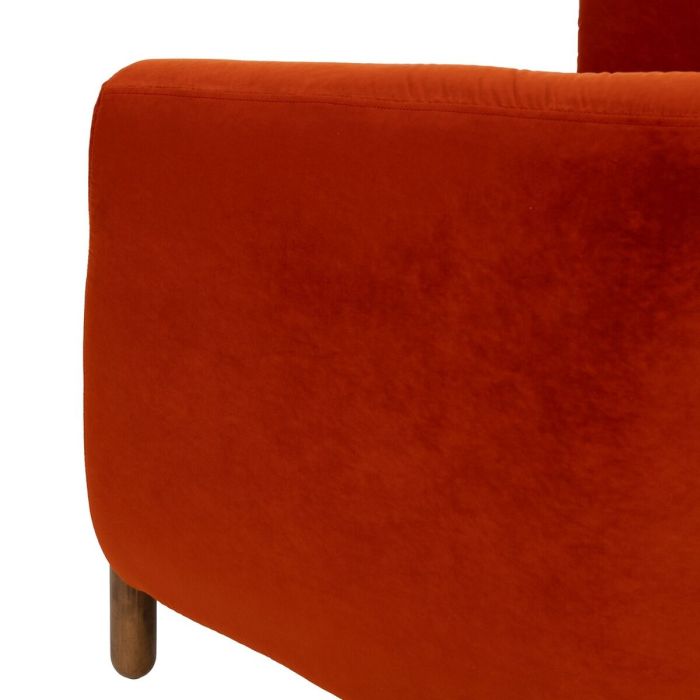 Sillón Rojo Natural Madera de caucho Foam Tejido 82 x 77 x 74 cm 2