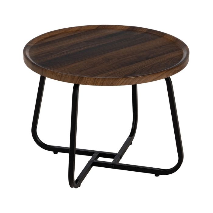 Mesa de Centro Marrón Negro Hierro Madera MDF 50 x 50 x 38 cm 7