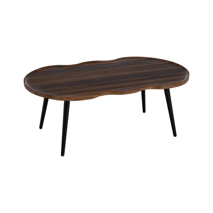 Mesa de Centro Marrón Negro Hierro Madera MDF 100 x 60 x 38 cm