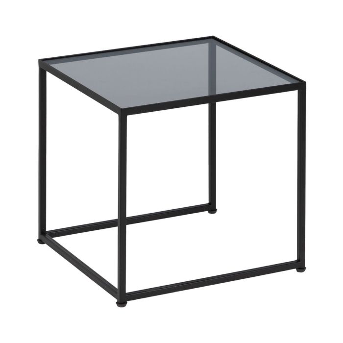 Mesa de Centro Negro Natural Cristal Hierro Ratán 97,5 x 34 x 35 cm (3 Unidades) 7