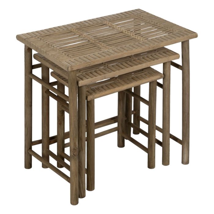 Mesa auxiliar Natural Bambú 57 x 38 x 55 cm 45 x 32 x 47 cm 34 x 26 x 40 cm 3 Piezas (3 Unidades) 8