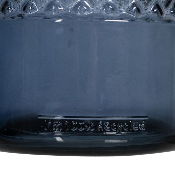Jarrón Azul vidrio reciclado 15 x 15 x 28 cm 2