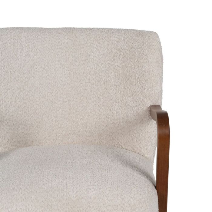 Sillón Beige Natural Poliéster Madera de caucho Esponja 56 x 56 x 78 cm 6