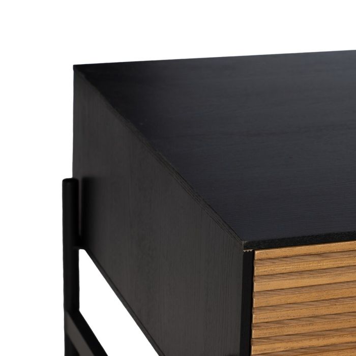 Mesa de Centro ORLEANS Negro Natural Hierro Madera MDF 124 x 60 x 43,5 cm 7