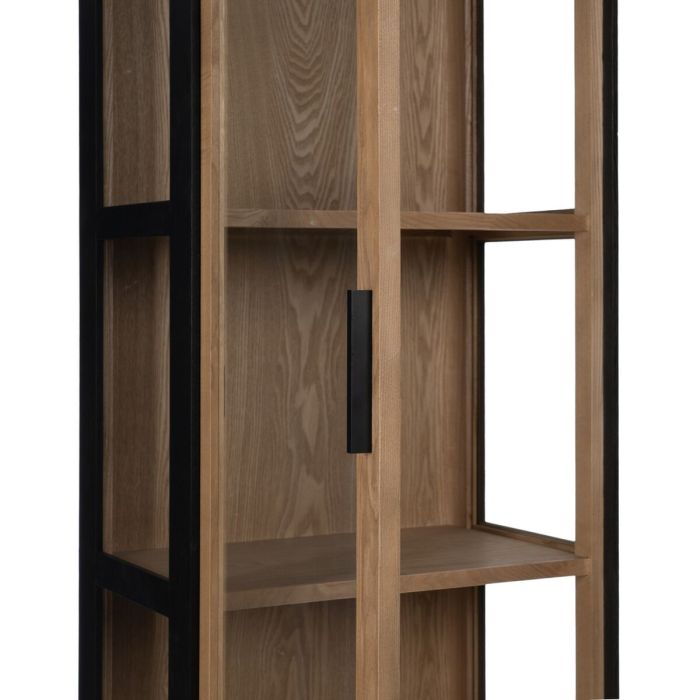 Vitrina ORLEANS Negro Natural Cristal Hierro Madera MDF 61 x 40 x 196 cm 7