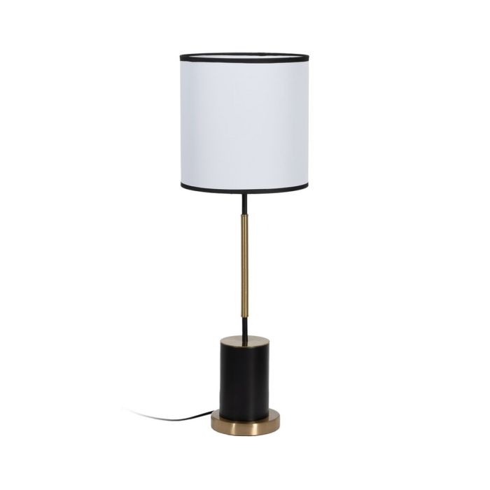 Lámpara de mesa Blanco Negro Dorado Hierro Tejido 40 W 25 x 25 x 74 cm