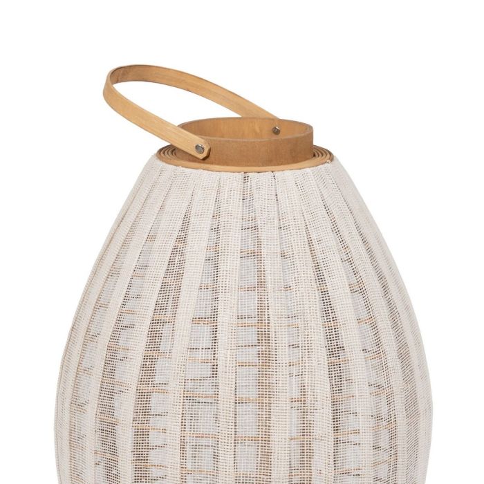 Farol Beige Natural Bambú Cristal 36 x 36 x 56 cm 5