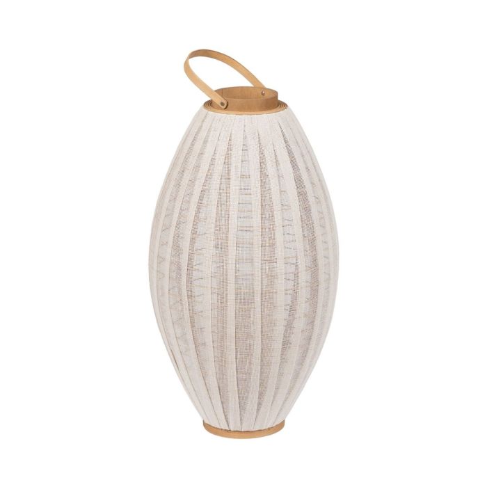 Farol Beige Natural Bambú Cristal 38 x 38 x 70 cm