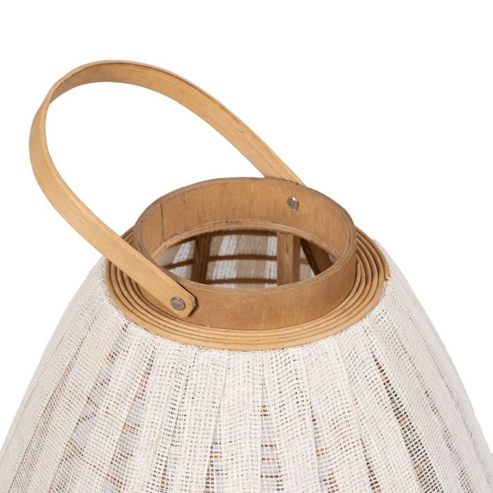 Farol Beige Natural Bambú Cristal 38 x 38 x 70 cm 4